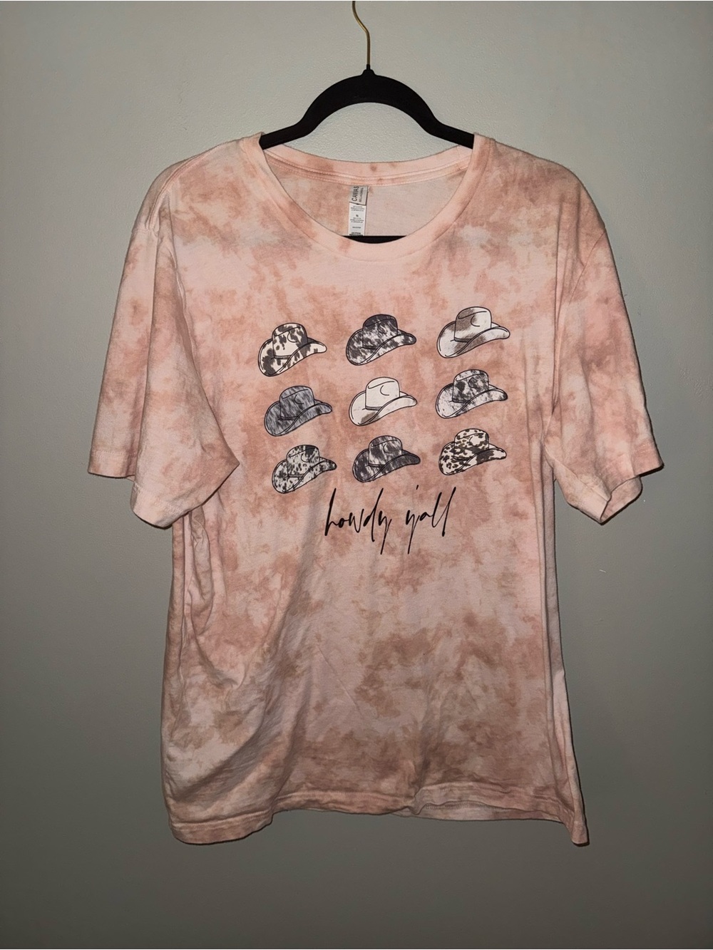 Howdy Y’all bohemian cowgirl style tee tie dye size large to XL oversize top